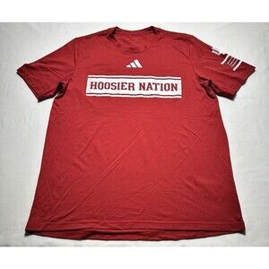 Indiana Hoosiers Adidas Shirt Mens Size Medium Aeroready IU Hoosier Nation Red